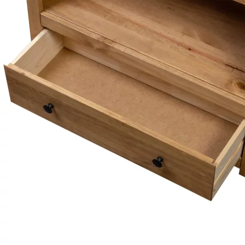  panama stílusú tömör fenyőfa könyvespolc 80 x 35 x 110 cm