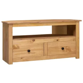   panama stílusú tömör fenyőfa sarok TV-szekrény 93 x 49 x 49 cm