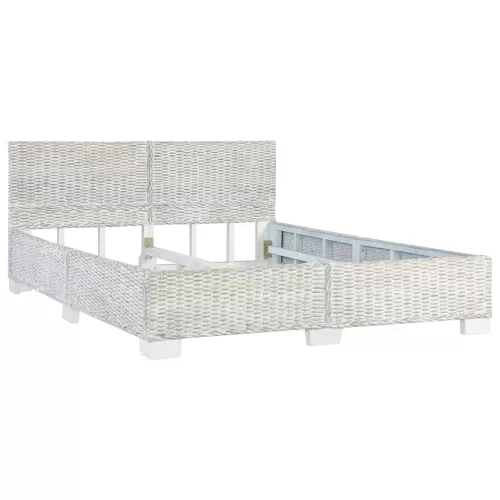  szürke természetes rattan ágykeret 140 x 200 cm