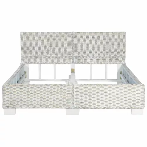  szürke természetes rattan ágykeret 140 x 200 cm