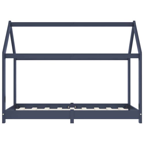  szürke tömör fenyőfa gyerekágy-keret 70 x 140 cm