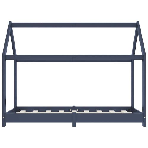  szürke tömör fenyőfa gyerekágy-keret 80 x 160 cm