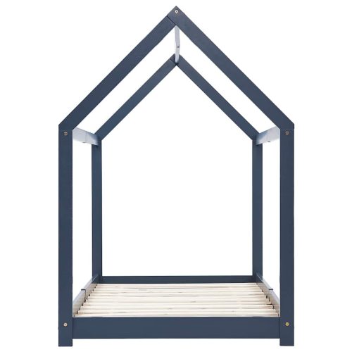  szürke tömör fenyőfa gyerekágy-keret 90 x 200 cm