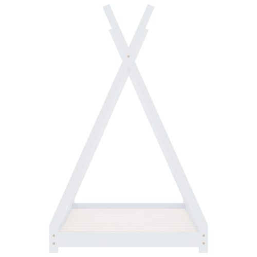  fehér tömör fenyőfa gyerekágy-keret 80 x 160 cm