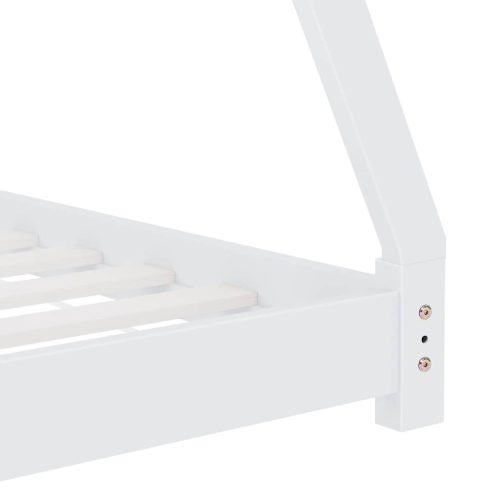  fehér tömör fenyőfa gyerekágy-keret 80 x 160 cm