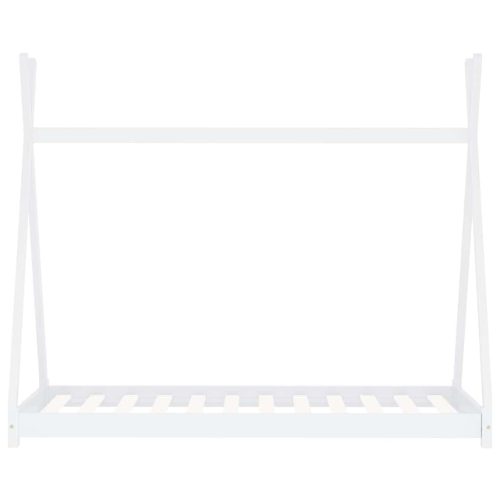  fehér tömör fenyőfa gyerekágy-keret 90 x 200 cm