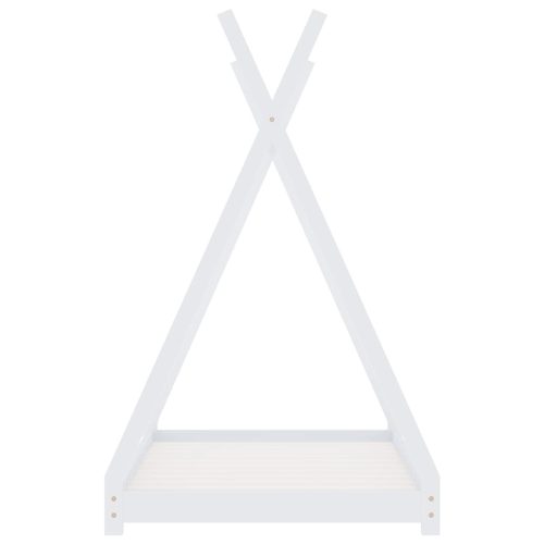  fehér tömör fenyőfa gyerekágy-keret 90 x 200 cm