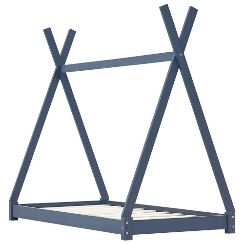  szürke tömör fenyőfa gyerekágy-keret 80 x 160 cm