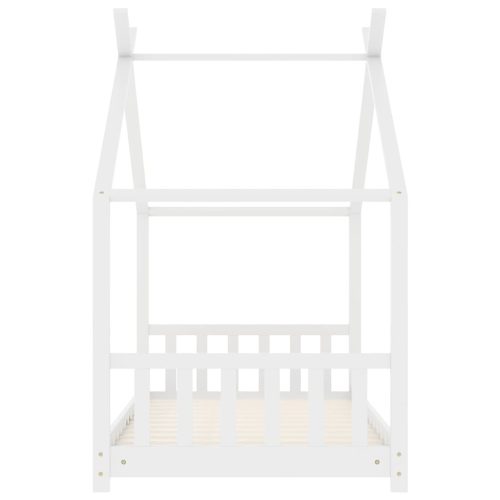  fehér tömör fenyőfa gyerekágy-keret 70 x 140 cm