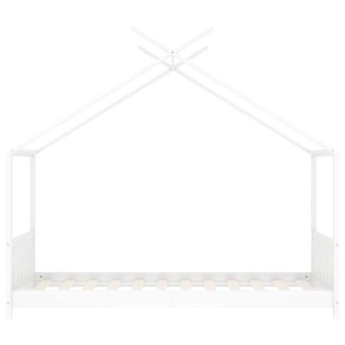  fehér tömör fenyőfa gyerekágy-keret 80 x 160 cm