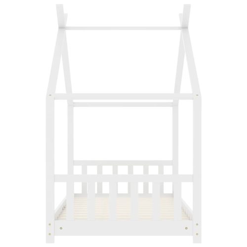  fehér tömör fenyőfa gyerekágy-keret 80 x 160 cm