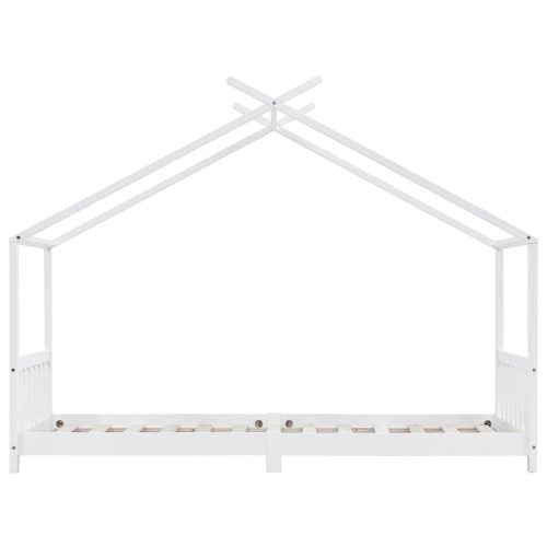  fehér tömör fenyőfa gyerekágy-keret 90 x 200 cm