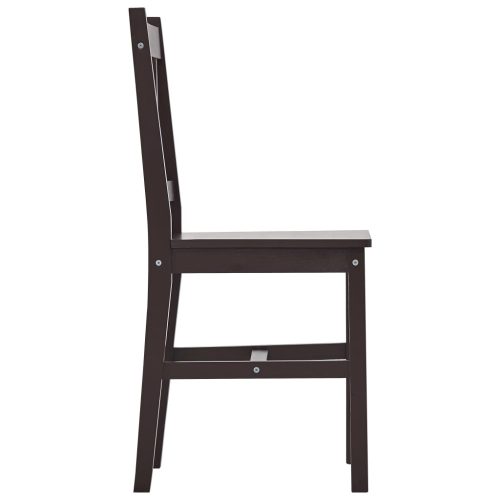  7-darabos sötétbarna fenyőfa étkezőgarnitúra