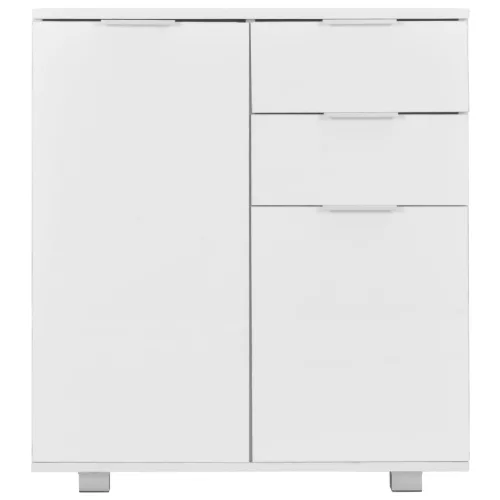  magasfényű fehér szerelt fa tálalószekrény 71 x 35 x 80 cm