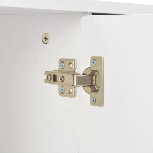  magasfényű fehér szerelt fa tálalószekrény 71 x 35 x 80 cm