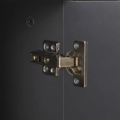  magasfényű szürke szerelt fa tálalószekrény 71x35x80 cm