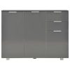  szürke magasfényű tálalószekrény 107x35x80,5 cm