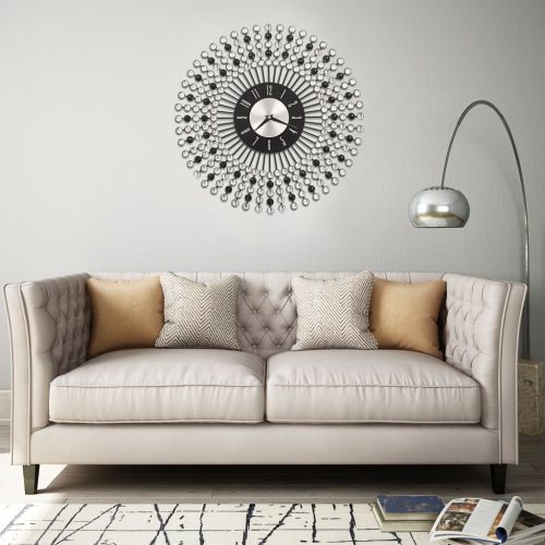  fekete fém falióra 43 cm