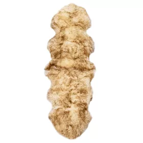  barna melanzsszínű báránybőr szőnyeg 60 x 180 cm