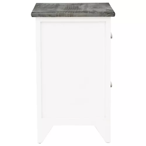  szürke és fehér császárfa éjjeliszekrény 38 x 28 x 45 cm 