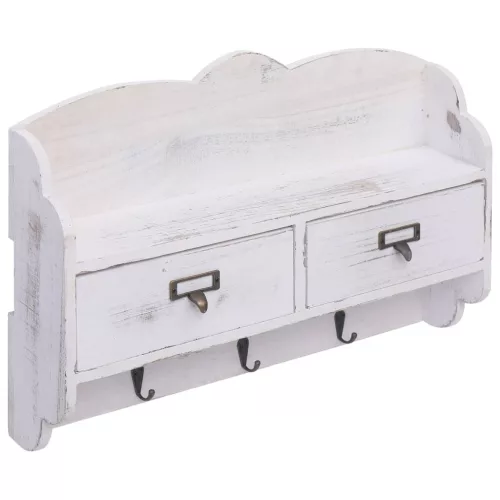  fehér fa fali fogas 50 x 10 x 34 cm