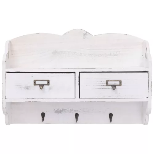  fehér fa fali fogas 50 x 10 x 34 cm