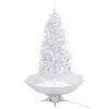  fehér havazó karácsonyfa ernyő alakú talppal 190 cm