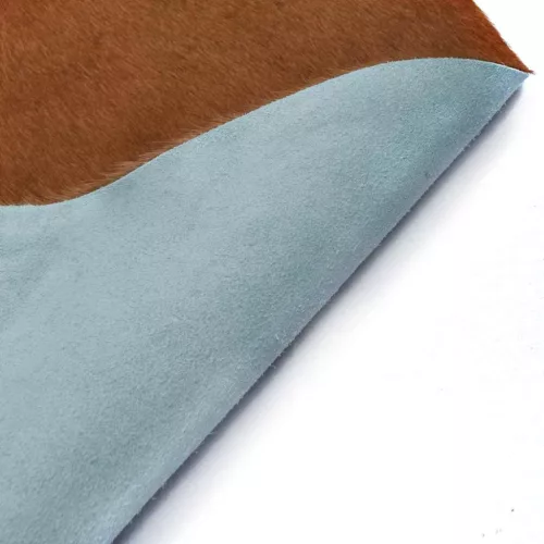  barna és fehér valódi marhabőr szőnyeg 150 x 170 cm