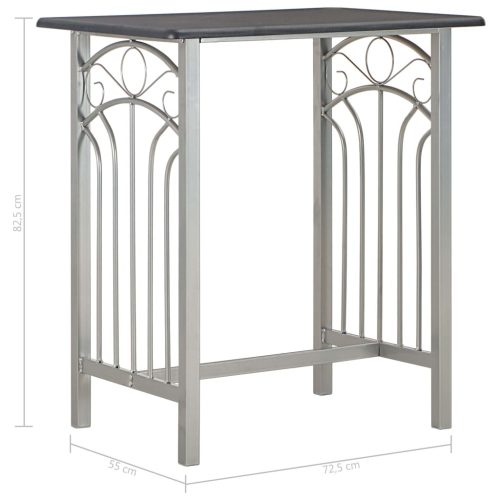  3 darabos fekete fa és acél bárszett