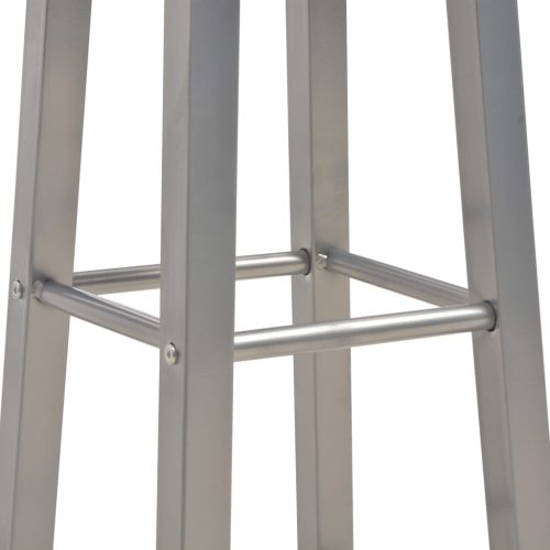  3 darabos antracitszürke fa és acél bárszett