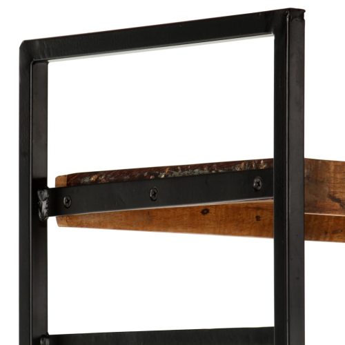  4 szintes tömör újrahasznosított fa könyvespolc 124x30x180 cm