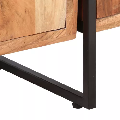  4-szintes tömör akácfa könyvespolc 124 x 30 x 180 cm