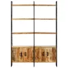  4-szintes nyers mangófa könyvespolc 124 x 30 x 180 cm