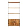  4-szintes tömör akácfa könyvespolc 80 x 30 x 180 cm
