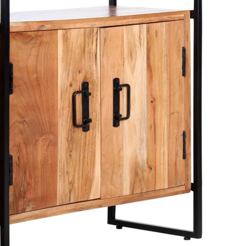  4-szintes tömör akácfa könyvespolc 80 x 30 x 180 cm