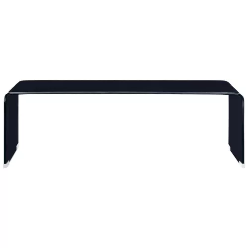  fekete edzett üveg dohányzóasztal 98 x 45 x 31 cm 