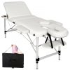 discontmania white 3-zone akuminium massage bed with carry bag  - 3108S