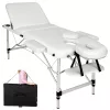 3-zone white aluminium massage table