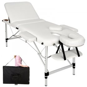3-zone white aluminium massage table