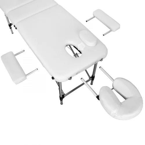 3-zone white aluminium massage table