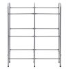  ezüstszínű acél tárolópolc 6 ládához 96 x 33 x 116 cm