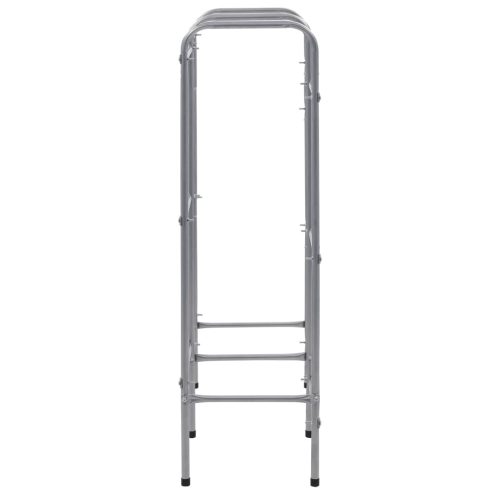  ezüstszínű acél tárolópolc 6 ládához 96 x 33 x 116 cm