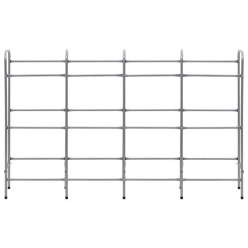  ezüstszínű acél tárolópolc 12 ládához 190x33x116 cm