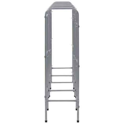  ezüstszínű acél tárolópolc 12 ládához 190x33x116 cm