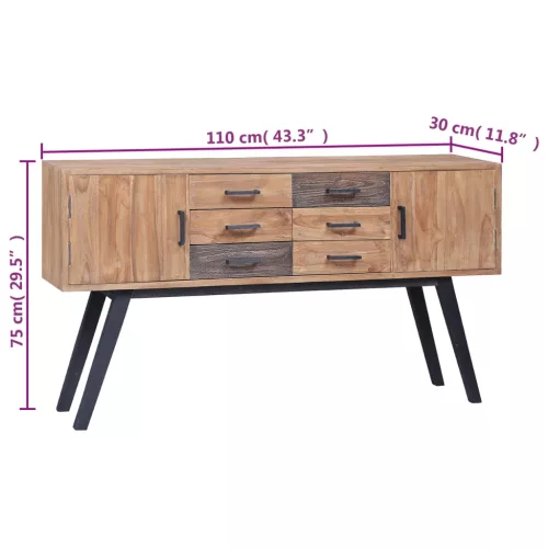  tömör tíkfa kisszekrény 110x30x75 cm