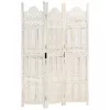  3-paneles fehér mangófa kézzel faragott térelválasztó 120x165cm