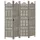  4-paneles szürke mangófa faragott térelválasztó 160 x 165 cm