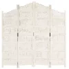  4-paneles fehér mangófa kézzel faragott térelválasztó 160x165cm