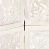  5-paneles fehér mangófa kézzel faragott térelválasztó 200x165cm