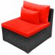 VID Kerti polyrattan kanapé szett napozóágyakkal Vörös
